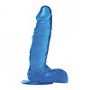 Dildo Jelly cu Ventuză 19 cm Albastru Realist Toyz4Lovers