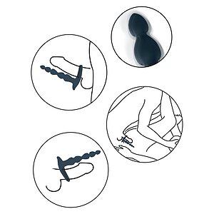 Vibrator Anal ELIXER Double Albastru Thumb 5