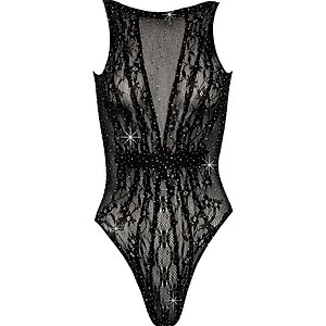 Body Cottelli Fantasy, Strasuri All-over — S-L, Negru S-L Thumb 3