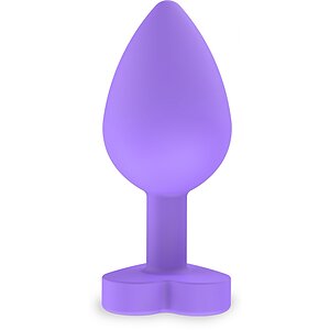 ToyJoy Secret Heart Plug Anal Din silicon 8 cm Bază Inimă Mov Thumb 1