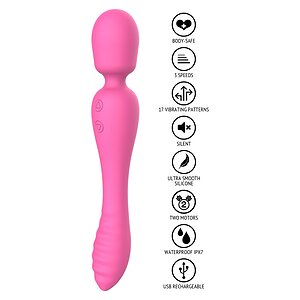 Evermore 2 în 1 Massager ToyJoy 17 Moduri Roz 22.5 cm Thumb 4