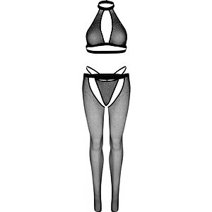 Catsuit Leg Avenue Floral Lace And Net Negru XS-L Thumb 2