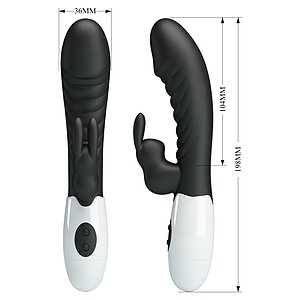 Pretty Love Naughty Bunny – Dublu Stimulator, 30 Moduri Negru Thumb 7