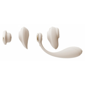 Vibrator DEYA Purtabil cu Telecomandă și Suctiune Alb Thumb 2