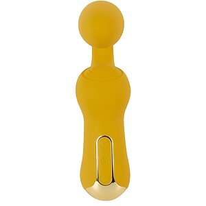 Dublu Vibrator curbat – 2 Motoare, 10 Moduri, Reîncărcabil Galben Thumb 1