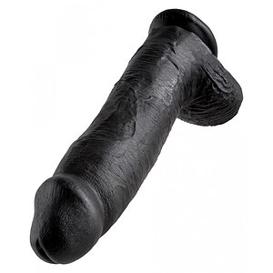 Dildo Realistic 30cm Cu testicule Negru Thumb 1