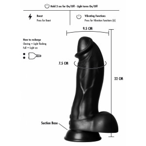 Monstru Preistoric Vibrant 22 cm – 9 Moduri, Reîncărcabil Negru Thumb 11