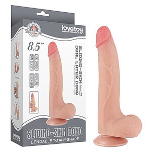 LoveToy Sliding Skin Dildo 20 cm – Realist, Ventuză Thumb 1