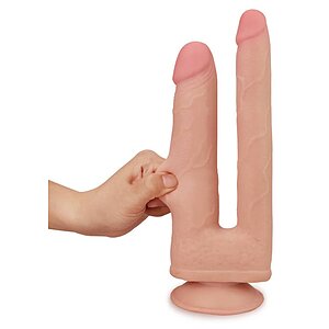 Dildo Dublu Cu Ventuză Skinlike Soft Thumb 2