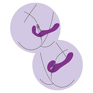 XOCOON Strapless Pulse Vibe Mov – 3 Motoare, Telecomandă Thumb 4