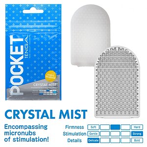 Tenga Pocket Stroker Crystal Mist, Compact și Discret Transparent Thumb 1