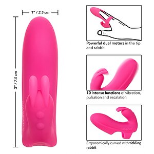 Vibrator din Silicon Pentru Plăcere cu Degetul Roz Thumb 11