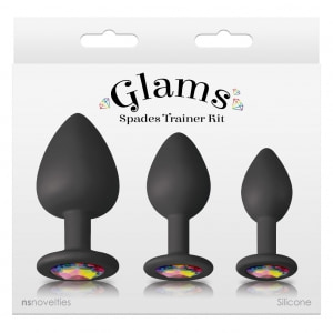 Glams Spades Trainer — Set 3 Dopuri Anale Din silicon Negru Thumb 1