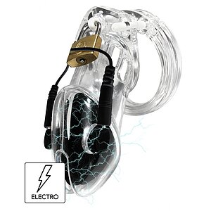 Cușcă Penis Electrică Discretă cu Telecomandă Transparent