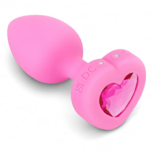 Plug Anal B-Vibe cu Inimă - 15 Moduri, 6 Nivele Roz Thumb 2