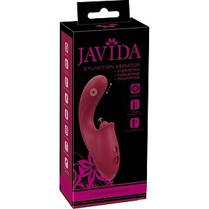 JAVIDA 3 Funcții — Vibrator cu împingere, 10 Moduri Roșu Thumb 7