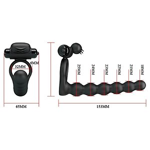 Inel Penis pentru Dublă Stimulare Hercules Negru Thumb 4