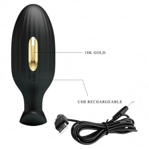 Pretty Love Jefferson — Dop Anal 12 Vibrații + 3 Electro Negru Thumb 5