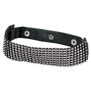 Zgardă Rhinestone Choker Negru