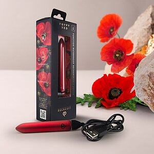 Rocks Off Mini Vibrator — 16 Moduri, Reîncărcabil Roșu Thumb 6