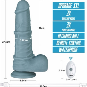 Vibrator Realist Lovetoy Nature Layer 3 Moduri Reîncărcabil Gri Thumb 6