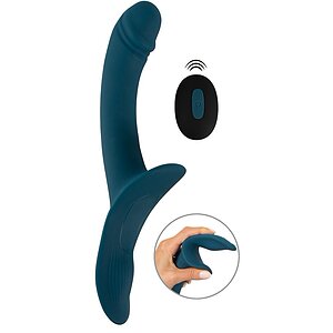Set Strap-On You2Toys — 7 Moduri, Reîncărcabil Albastru Thumb 5