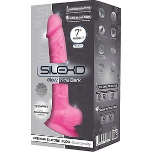SILEXD Pink 7 — Dildo silicon Strălucitor 17.6 cm