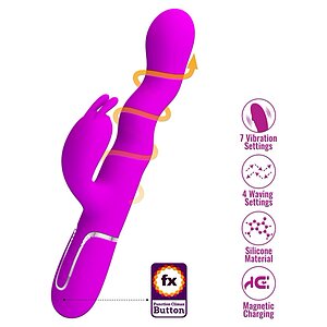 Pretty Love Laursen – Vibrator curbat Reîncărcabil 7+4, Mov Thumb 4