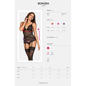 Corset Obsessive Bondea Negru S-M Thumb 4
