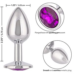 Dop Anal Jewel Mic cu Cristal Ametist, Elegant Argintiu Thumb 3