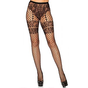Dresuri Leg Avenue Lace French Cut Net Negru