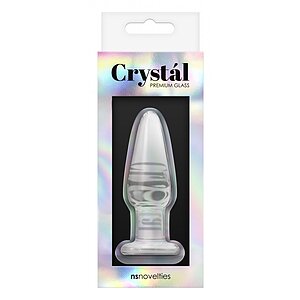 Crystal Tapered Plug Small Transparent Thumb 1