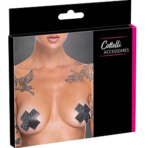 Stickere Pentru Sfârcuri Cruce – Cristale Negre, Set 2 Negru Thumb 4