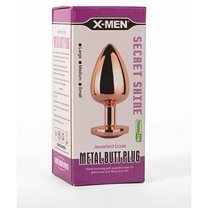 X-Men Secret Shine - Dop Anal Rose Gold Inimă S