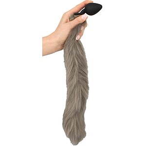 Coada Fluffy Gri cu Plug Din silicon You2Toys — 45 cm Thumb 5