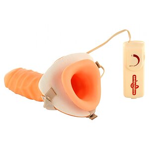 Strap-on Cu Vibrații Hollow Extender Thumb 1