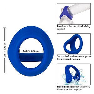 Inel Penis Penis Ball Dual Ring Albastru Thumb 5