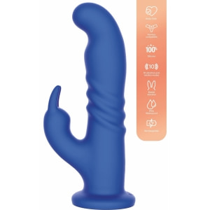 Playhouse Rabbit Rotativ Punct G — 10 Vibrații, 10 Rotații Albastru Thumb 9