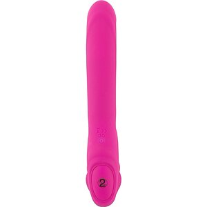 Strapless Strap On Cu 2 Vibratoare Reîncărcabil Roz Thumb 2