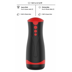 Fusion Deep Squeeze Masturbator Negru, 2 Motoare, 5 Viteze Thumb 3