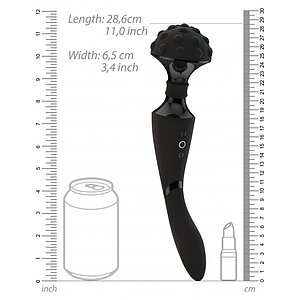 Vibrator Shiatsu Bendable Massager Wand Negru Thumb 3