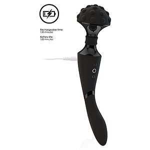 Vibrator Shiatsu Bendable Massager Wand Negru Thumb 4