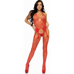 Bodystocking Plasă Inimioare Leg Avenue siluetă Conturată