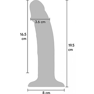 Vibrator Dong 19,5 cm Reîncărcabil IPX7, Compatibil Hamuri Mov Thumb 5