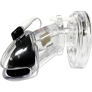 Cușcă Penis Electrică Discretă cu Telecomandă Transparent Thumb 4