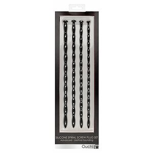 Silicone Spiral Plug Set Advanced Urethral Sounding Negru Thumb 6