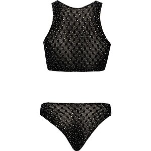 Set Intim Fantasy Cottelli Collection – Top + Tanga S-L Negru S-L Thumb 4