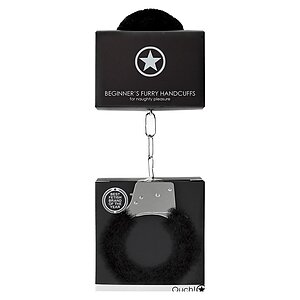 Cătușe Beginners Handcuffs Furry Negru Thumb 5