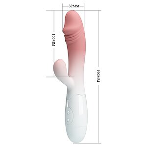Pretty Love Snappy: 30 Moduri Vibrator Rabbit Dual Roz Thumb 6
