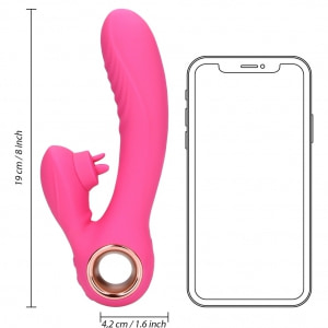Loveline Rabbit Heat – Limbă Oscilantă, încălzire 13.5 cm Roz Thumb 6